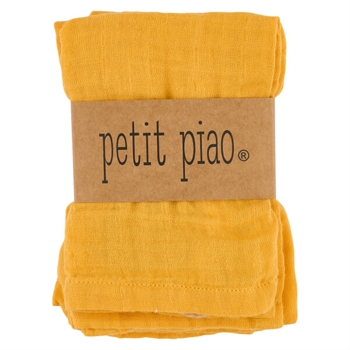 Petit Piao - 3-pak vaskeklude - Yellow